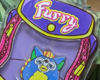 Furry Friends Backpack Charm: Openable Acrylic Keychain - 90s Nostalgia Toy