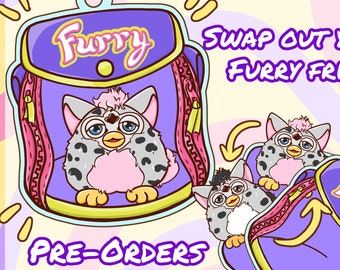 PRE-ORDER - Furry Friends Backpack Charm - Customize - Openable Shaker Charm - Acrylic Keychain - Nostalgia Toy - 90s Kid