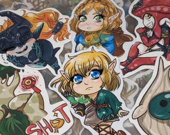 Legend of Zelda Vinyl Stickers: BOTW, Twilight Princess, Wind Waker