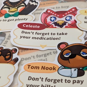 A.C. Health Vinyl Stickers - Gaming - New Horizons - Nook - Isa belle - Celeste Daily Reminders