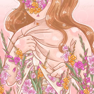 Dysmorphia Print - Sad Plant Girl Hour - Plants - Mental Health - Floral - Print Art - Body Image