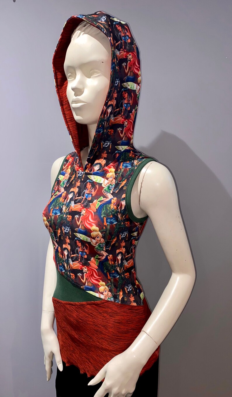 Asymmetric hooded camisole Unique creation by May-D Design