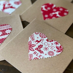 Christmas Cards - Kraft Brown and Scandi Design - 6 Pack
