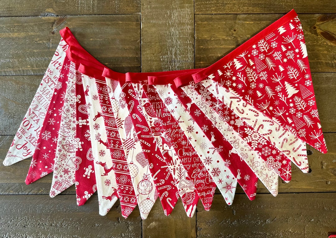 Scandi Flags Red & Cream Christmas Scandi Bunting 16 Flags Extra Long - Etsy Australia