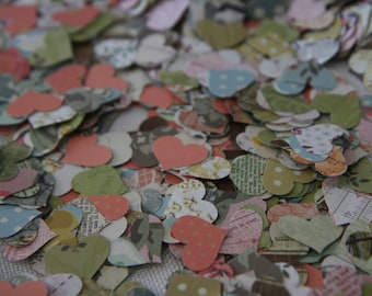 Romantic Vintage Heart Scatters - Wedding Table Decorations - Heart Confetti