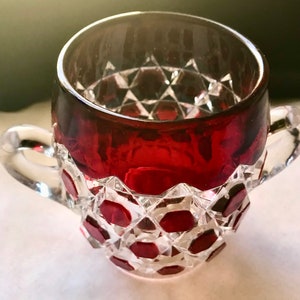 Antiguo EAPG c. 1890 Ruby Flash EAPG Doyle # 250 Spooner