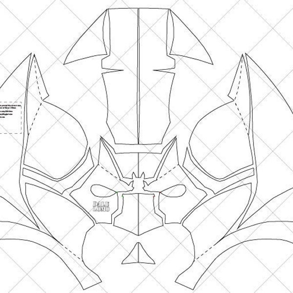 Bale Bat Cowl Mask Template - A4 & Letter Size Ready to Print PDF Template