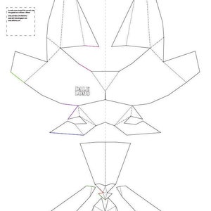Pode incluir: Um modelo de papelcraft imprim&iacute;vel para um modelo de origami 3D do logotipo Dali. O modelo inclui linhas para dobrar e cortar, e o logotipo est&aacute; impresso em preto sobre um fundo branco.