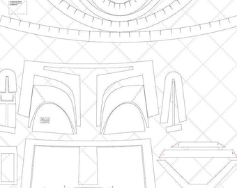 Boba Jango Fett Mandalorian Helmet Template- A4 & Letter Ready to Print PDF (No Instruction)