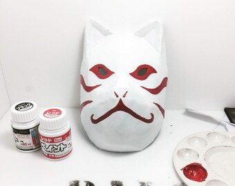 Japanese Dog Folk Mask - A4 & Letter Size Ready to Print PDF Paper Template