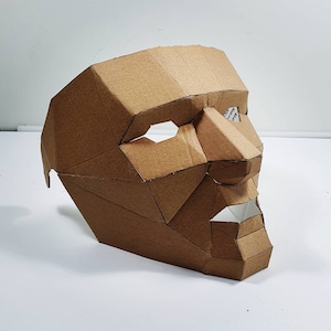 Máscara facial Low Poly - Tamanho A4 e Carta, pronta para impressão, modelo PDF