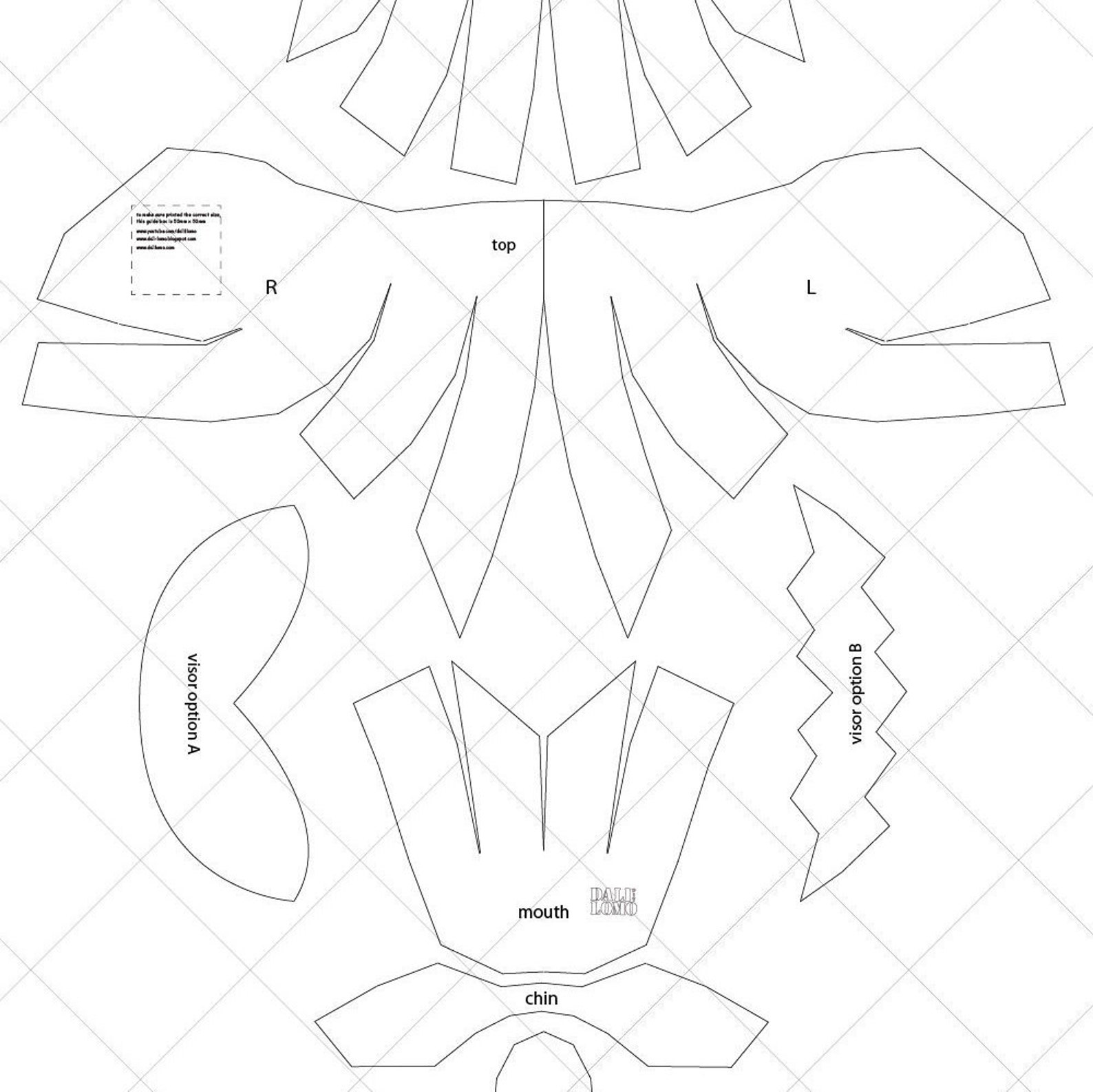 Power Ranger Helmet Base, Head Form for Masks, Hats, Wigs - A4 & Letter ...