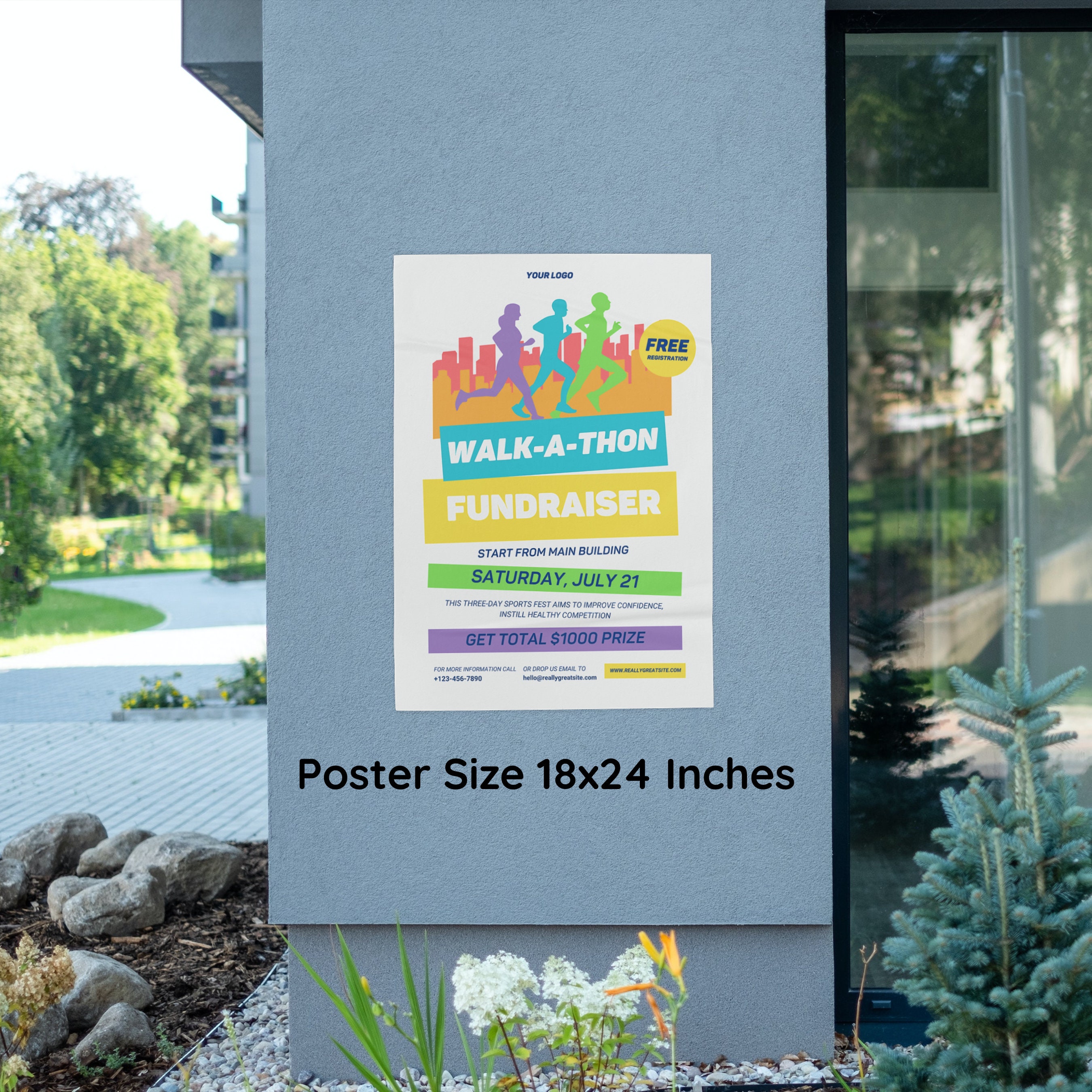 EDITABLE Walk-a-thon Fundraiser Bundle Includes Poster, Flyer, and