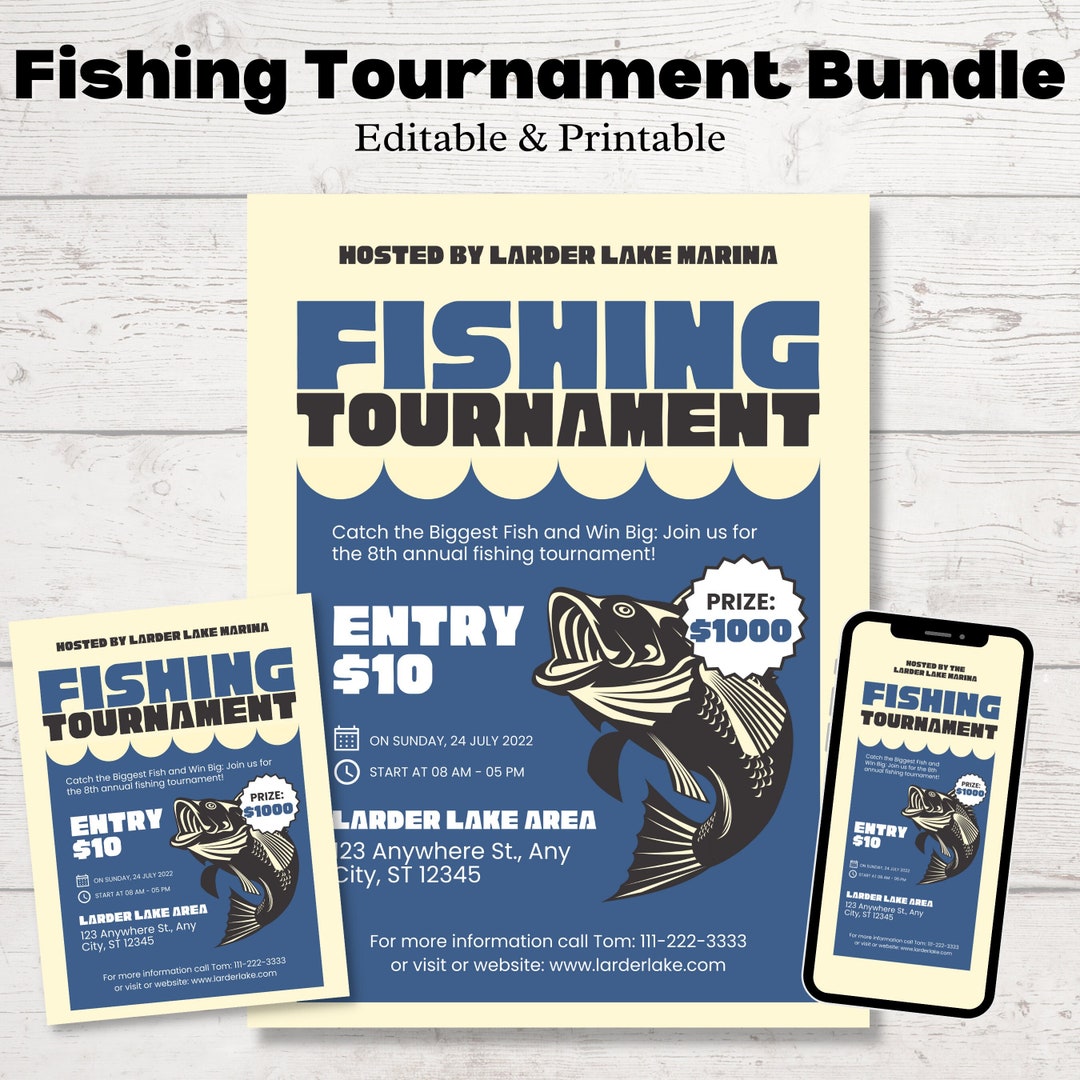 Fishing Tournament Template Pack | Poster, Flyer, and Digital Flyer - Etsy