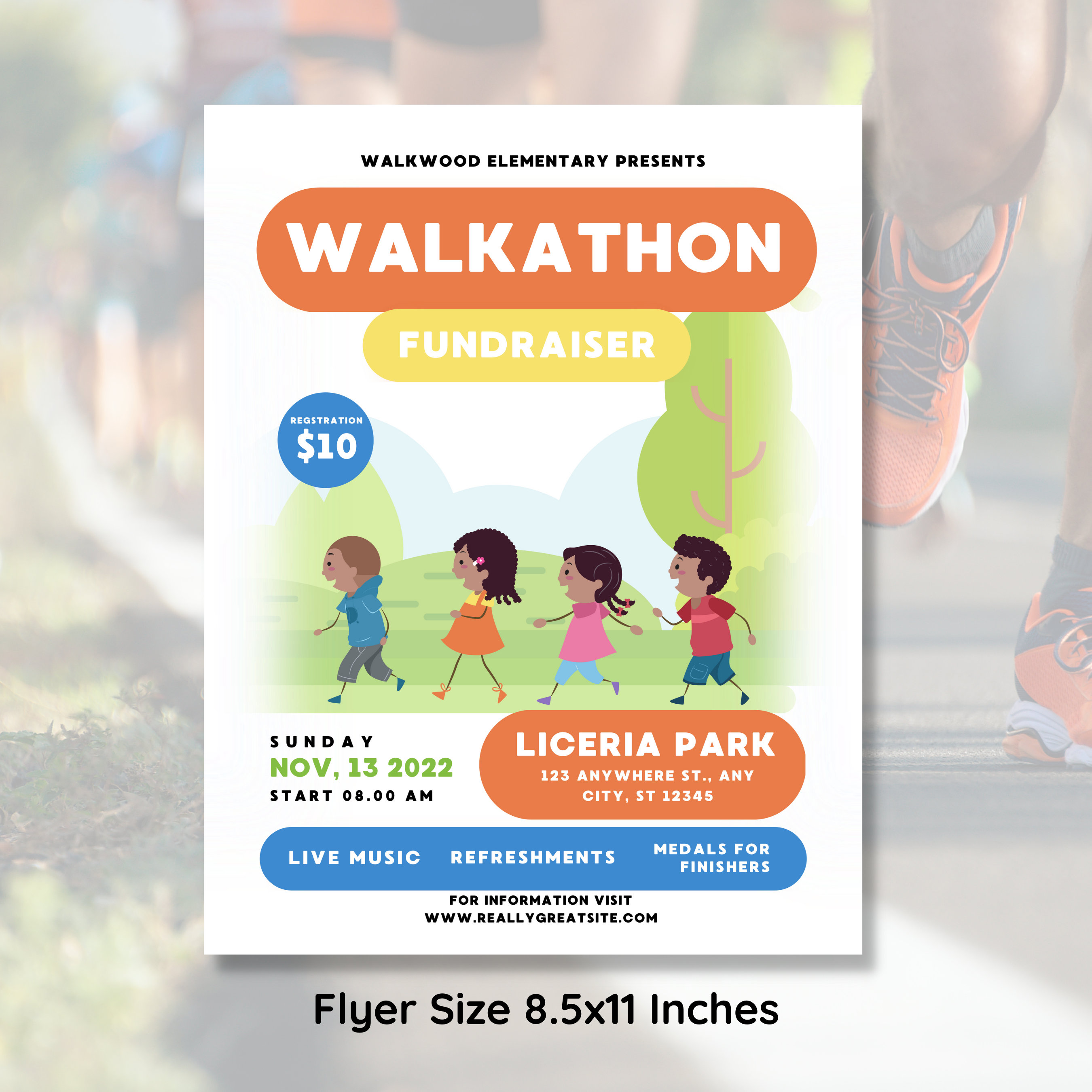 EDITABLE Walk a thon Fundraiser Template Bundle Includes Poster EDITABLE Walk a thon Fundraiser Template Bundle Includes Poster