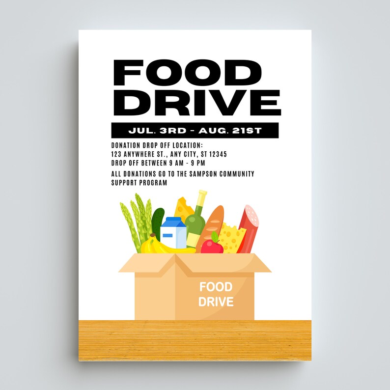 EDITABLE Food Drive Printables Includes Flyer Poster and - Etsy