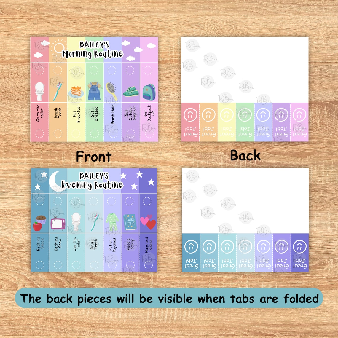 EDITABLE Morning and Evening Routine Charts for Kids Printable Template ...