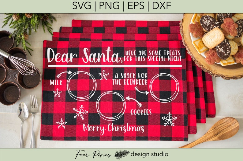 Download Dear Santa Merry Christmas Placemat Tray SVG Digital File ...