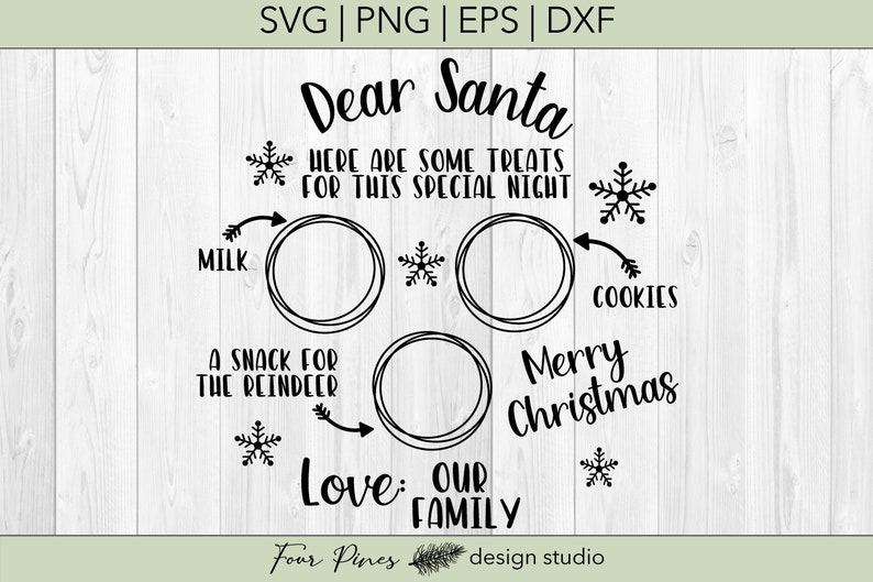 Download Dear Santa Round Placemat Tray SVG Digital File Love Our ...