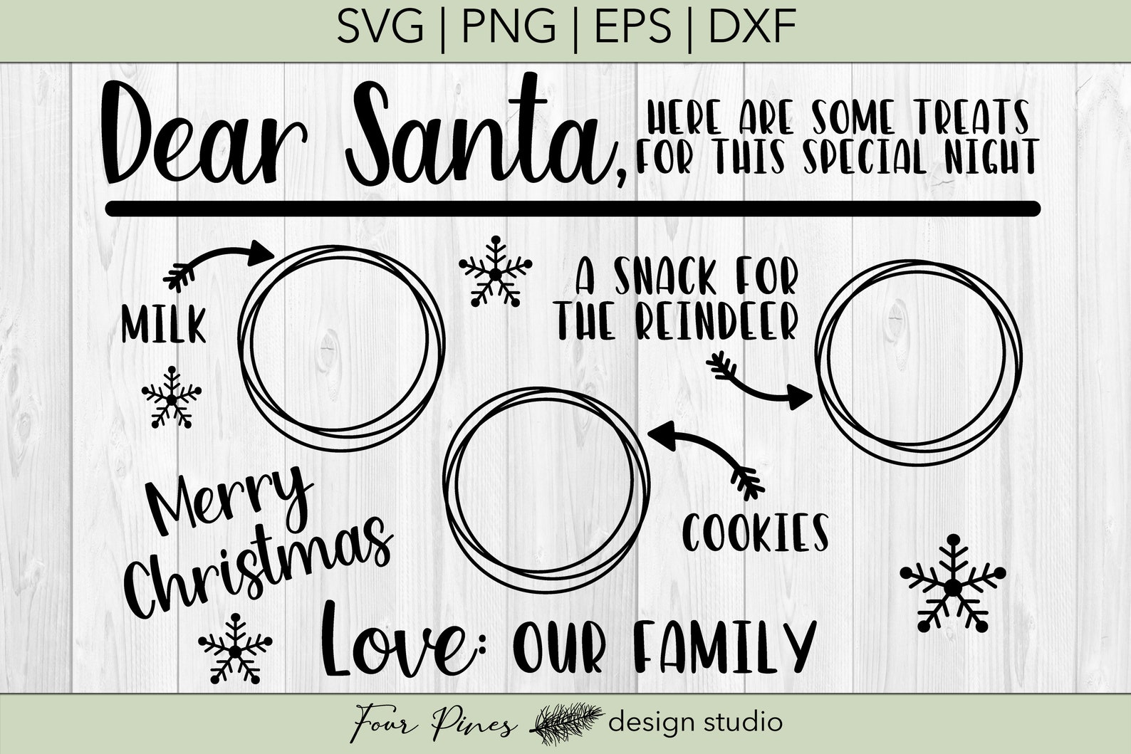 Dear Santa Placemat Tray SVG Digital File image 1.