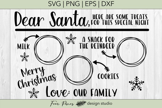Download Dear Santa Placemat Tray SVG Digital File | Etsy