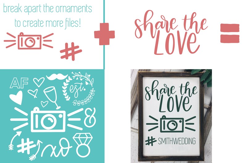 Download Art Collectibles Clip Art Dxf Svg Huge Hand Lettered Wedding Bundle Eps Png Cut Files