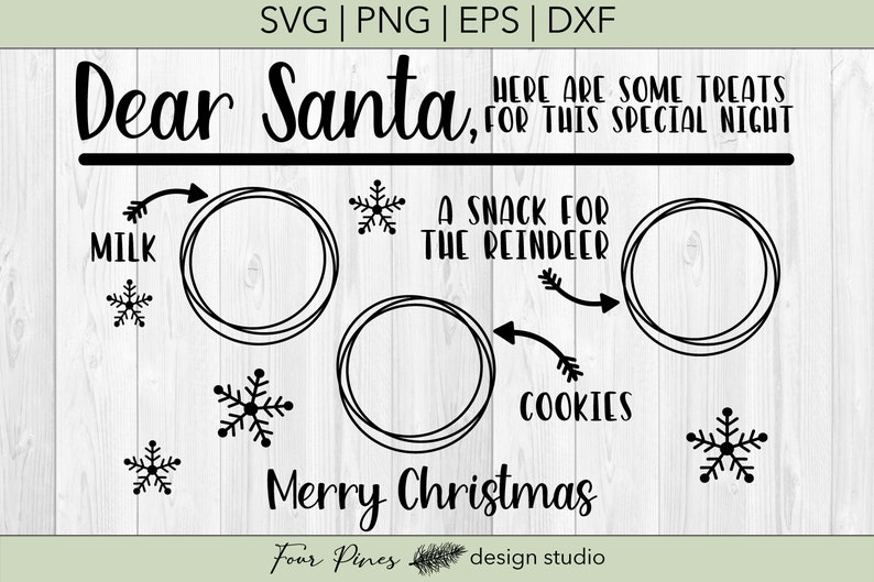 Download Dear Santa Merry Christmas Placemat Tray SVG Digital File ...