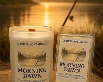 Morning Dawn Candle – Citrus, Green Apple & Birchwood – Peaceful Lake-Inspired Candle – Soft Sunrise Vibe – North Idaho Candle Co.