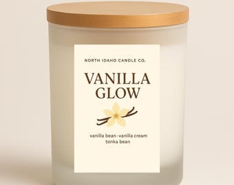 Vanilla Glow - Vanilla Candle – Soft & Cozy Scent – Tonka Bean – Wood Wick – Relaxing Gift – North Idaho Candle Co.