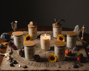 Wheel of the Year Ritual Candle | Sabbat Intention Candle | Pagan Seasonal Candle