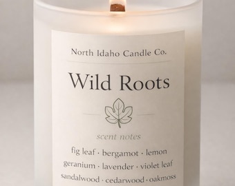 Wild Roots Candle | Earthy Botanical Candle | Fig Leaf, Bergamot & Sandalwood | Green Spring Home Scent