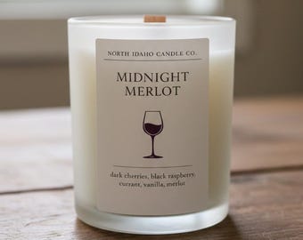 Midnight Merlot Candle | Dark Cherry & Merlot Scented Candle | Cozy Wine Inspired Home Fragrance