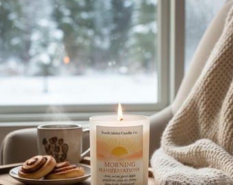 Morning Manifestations Candle – Intention Candle – Citrus & Birchwood – Morning Ritual Candle – Spiritual Gift – North Idaho Candle Co.
