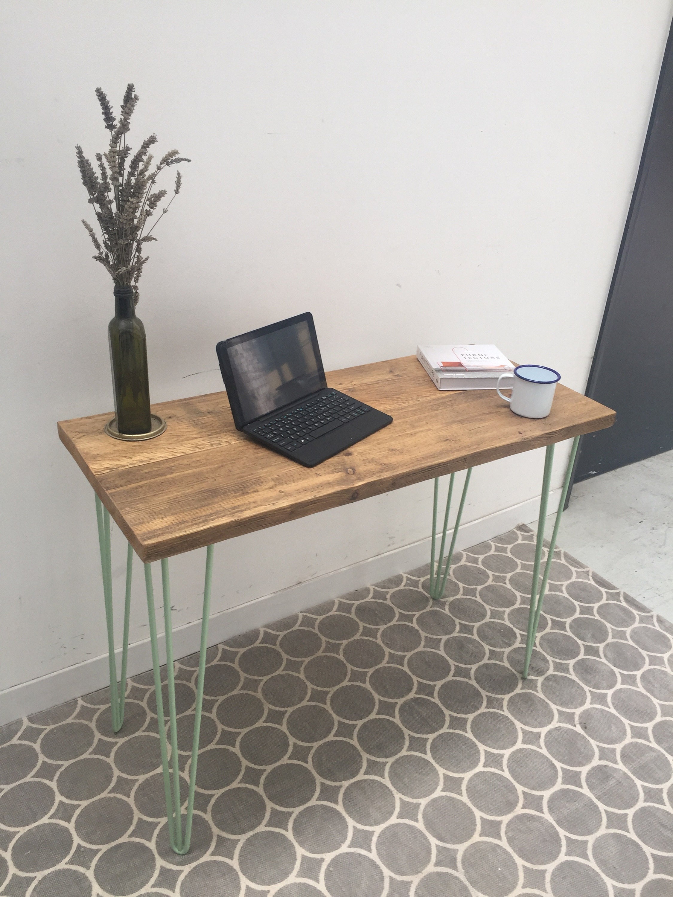 Hairpin Leg Reclaimed Wood Industrial Desk Etsy