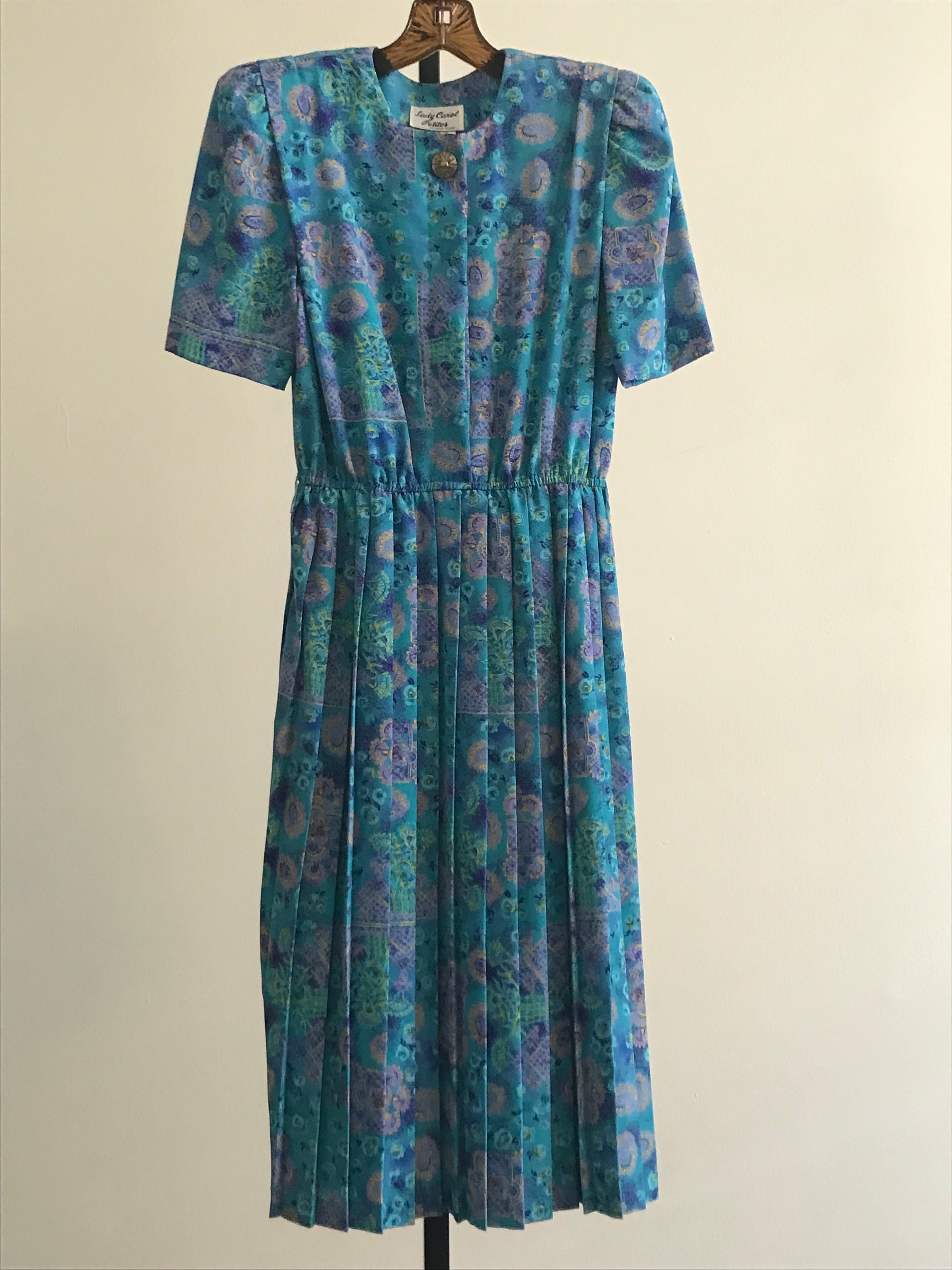 80's Vintage Boxy Blouson Dress by Lady Carol Petites Size | Etsy