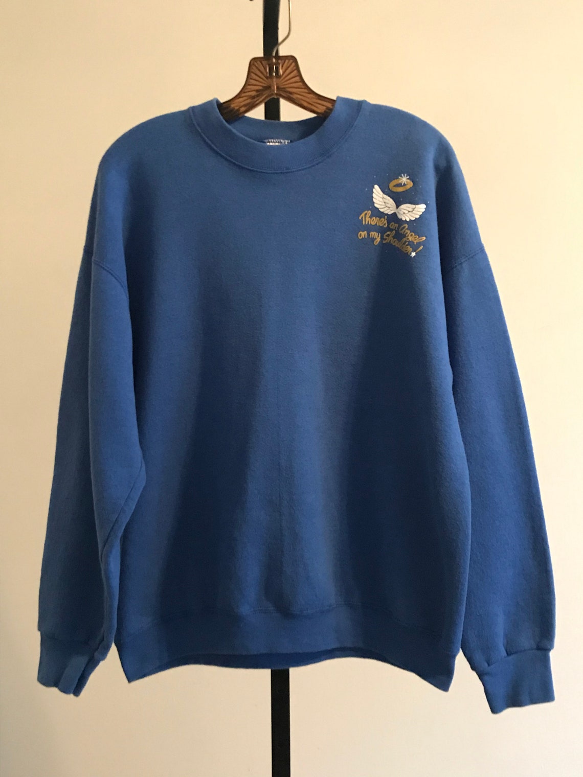 90's Vintage Angel Sweatshirt / Retro Royal Blue Pullover | Etsy