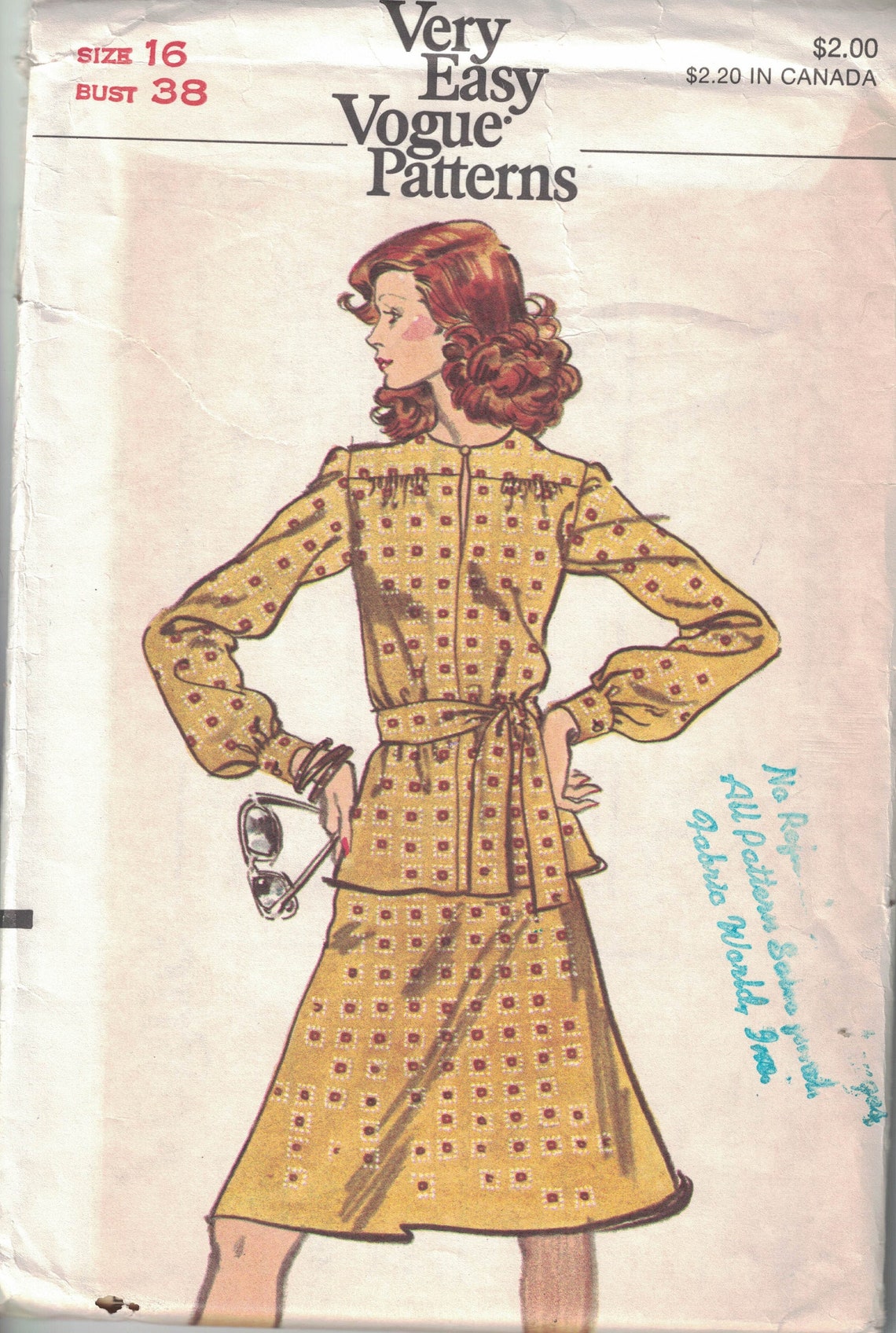 Uncut 70s Vintage Sewing Pattern: Two Piece Dress with Puff | Etsy