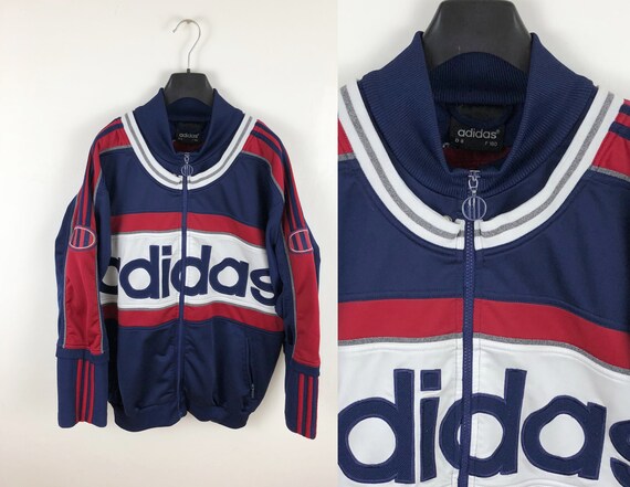 adidas vintage jacket red white blue