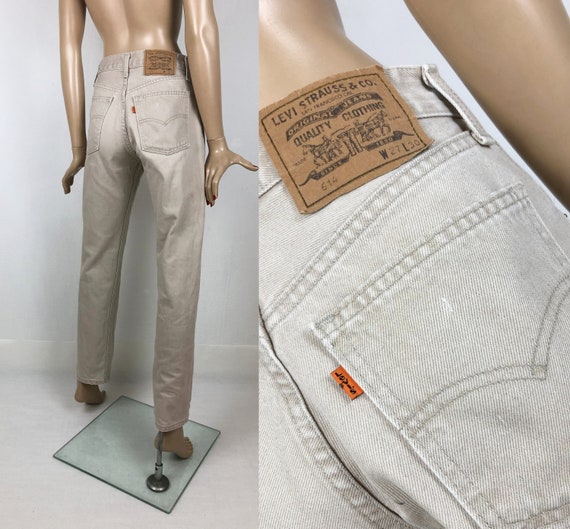 LEVIS 27 30 beige high waisted vintage jeans, 1990