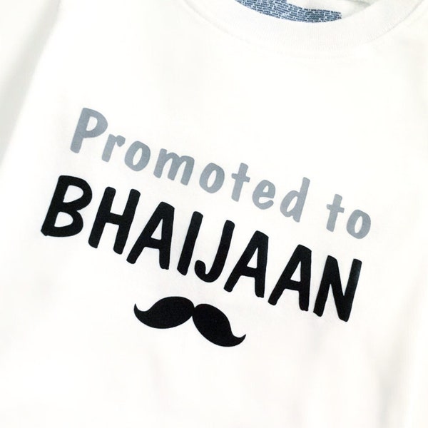 Promu à Bhaijaan, T-shirt, bodysuit, grand frère sœur, faire-part de naissance, frère, cousin, frère, sis, vêtements de bébé, baby shower, bhai