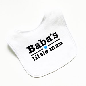 Babero de bebé hombre de Baba, costumbre personalizada, Día del Padre, recién nacido, niña, dentición, regalo de baby shower, lindo divertido, ropa de bebé, Desi