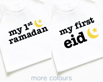 My first 1st Eid Ramadan bodysuit set, Ramadan Kareem, Mubarak, Happy Eid, baby clothes, girl, boy, Eidi, baby gift, shirt, Islamic, Muslim