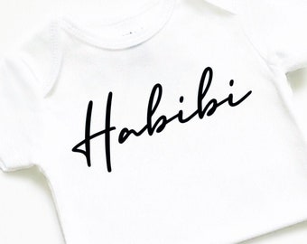 Habibi Habibti bodysuit, Valentine's Day, Islamic gift, Arabic, baby outfit clothes, baby shower gift, Eid, Muslim gifts, Desi, cute, love