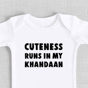 Funny bodysuit, T-shirt tee, Pakistani, Indian, Desi, clothes, baby shower gift, baby boy girl, cute, adorable, unique, aunt, Eid, Ramadan