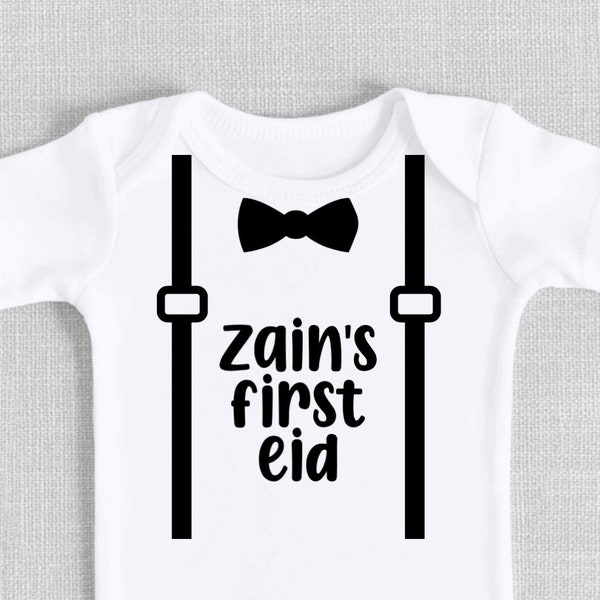Eid bodysuit, my first Eid, T-shirt tee, Ramadan, Mubarak, baby clothes outfit, girl boy, gift gifts, eidi, personalized custom, cute, Islam