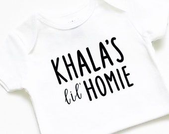 Khala’s lil homie © bodysuit, Aunty’s Auntie’s Aunt Uncle, T-shirt, personalized custom gift, baby, boy girl, cute clothes, Phupi Nani, Desi