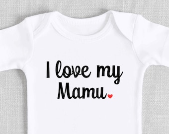 I love my Mamu bodysuit, T-shirt tee, baby outfit clothes, new baby boy girl, baby shower gift, announcement, cute, Eid Muslim, Hindu, Uncle