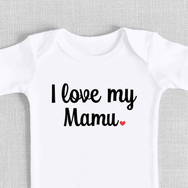 I love my Mamu bodysuit, T-shirt tee, baby outfit clothes, new baby boy girl, baby shower gift, announcement, cute, Eid Muslim, Hindu, Uncle