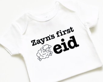 Personalized my first 1st Eid bodysuit, Ramadan Kareem, Mubarak, Happy Eid, baby clothes, girl, boy, Eidi, baby gift, shirt, Islamic, Muslim