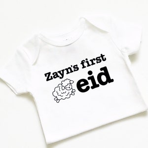 Personalized my first 1st Eid bodysuit, Ramadan Kareem, Mubarak, Happy Eid, baby clothes, girl, boy, Eidi, baby gift, shirt, Islamic, Muslim